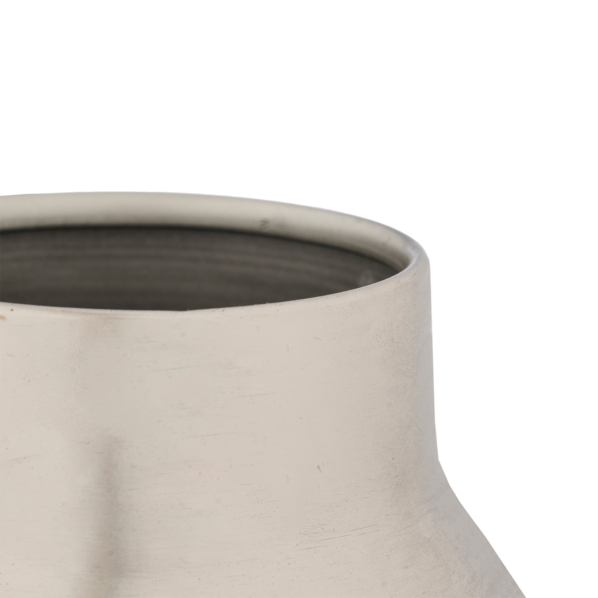 Jarra oval prateada em metal 40cm