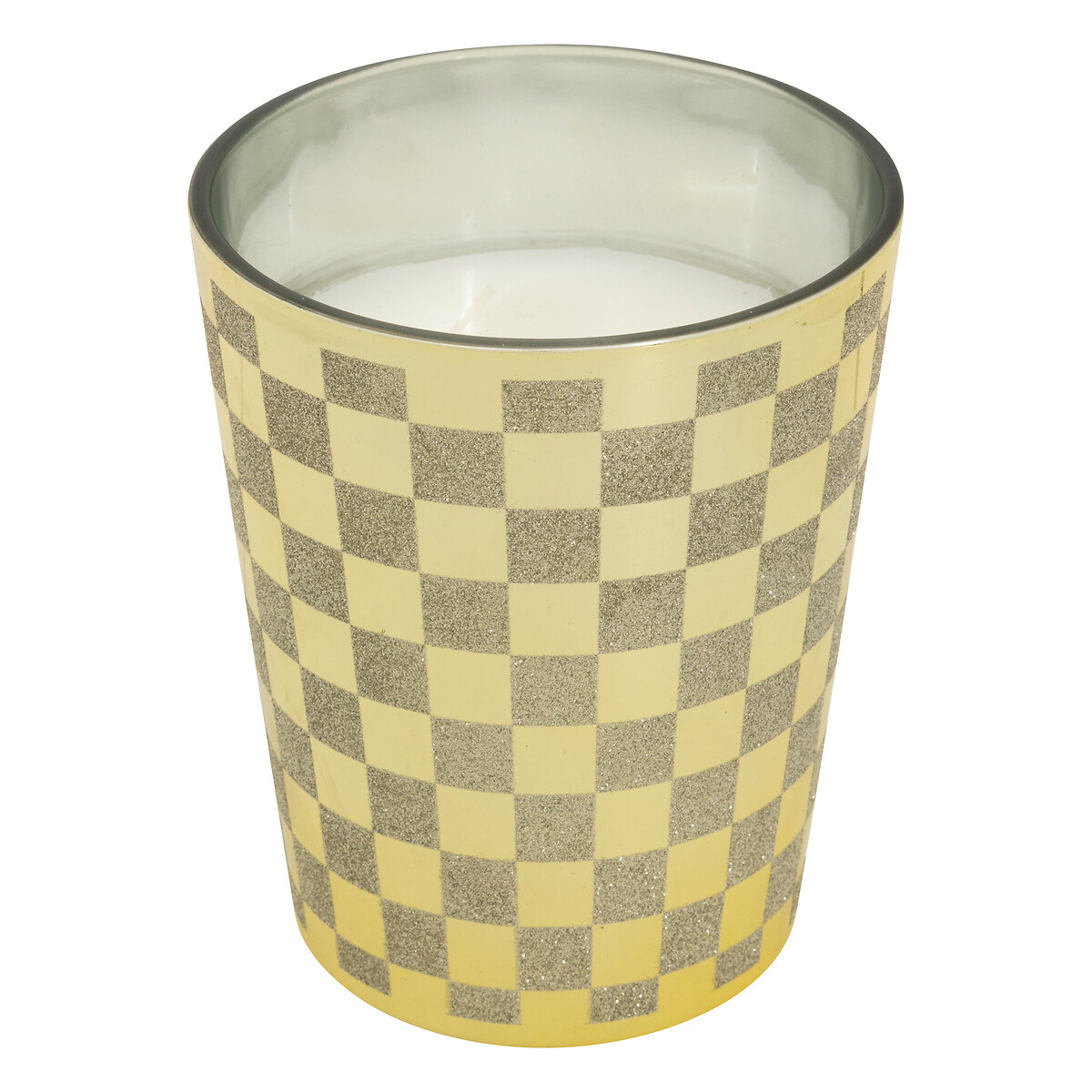 Vela perfumada xadrez dourado 450g