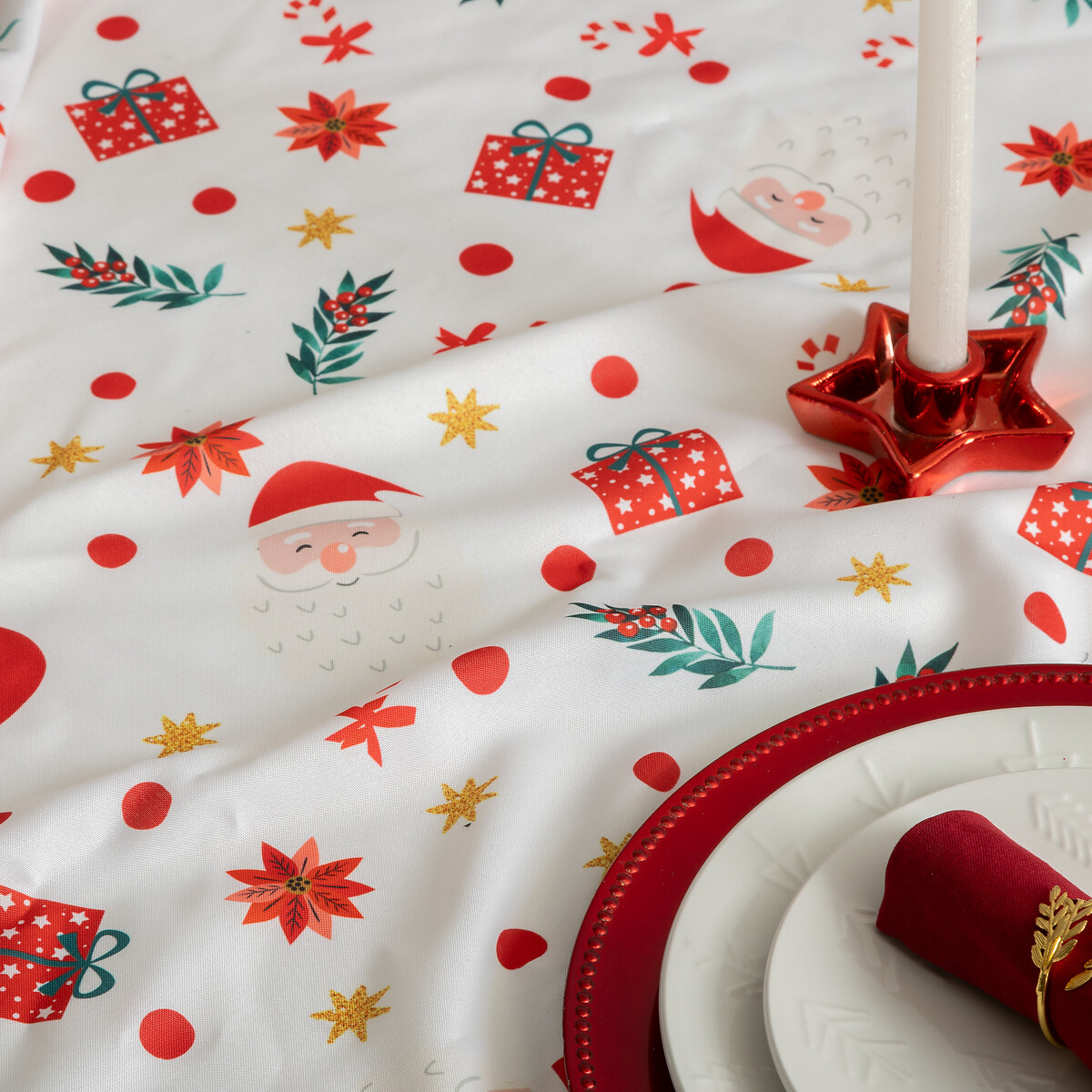 Toalha de mesa anti manchas pai natal 140x360cm