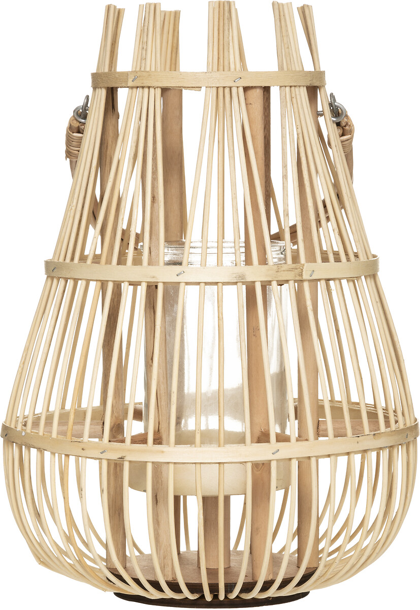 Lanterna decorativa bege em rattan