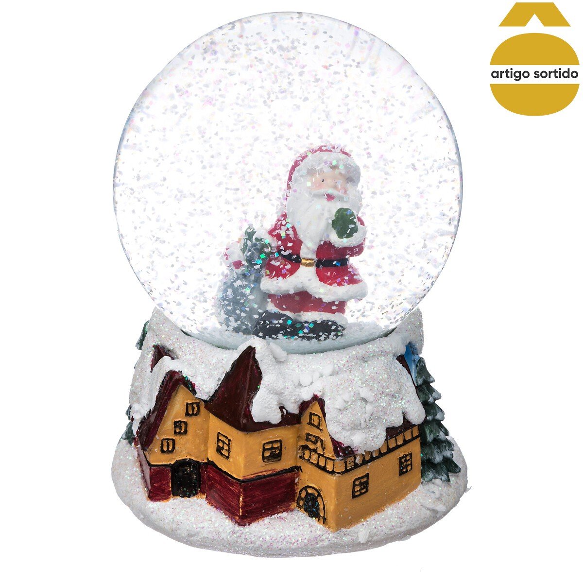 Globo natalício musical com neve