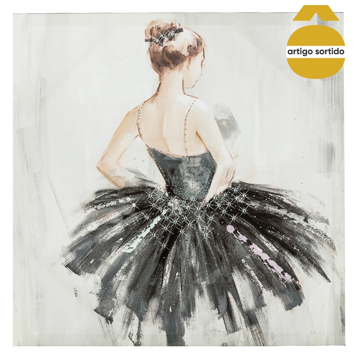 Quadro decorativo bailarina 48x48cm