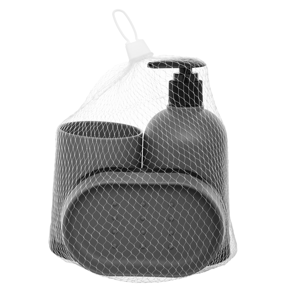 Conjunto de 3 pe&ccedil;as wc cinza