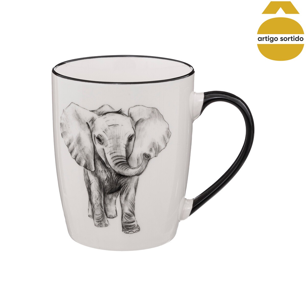 Caneca decorada SAFARI em porcelana 36cl