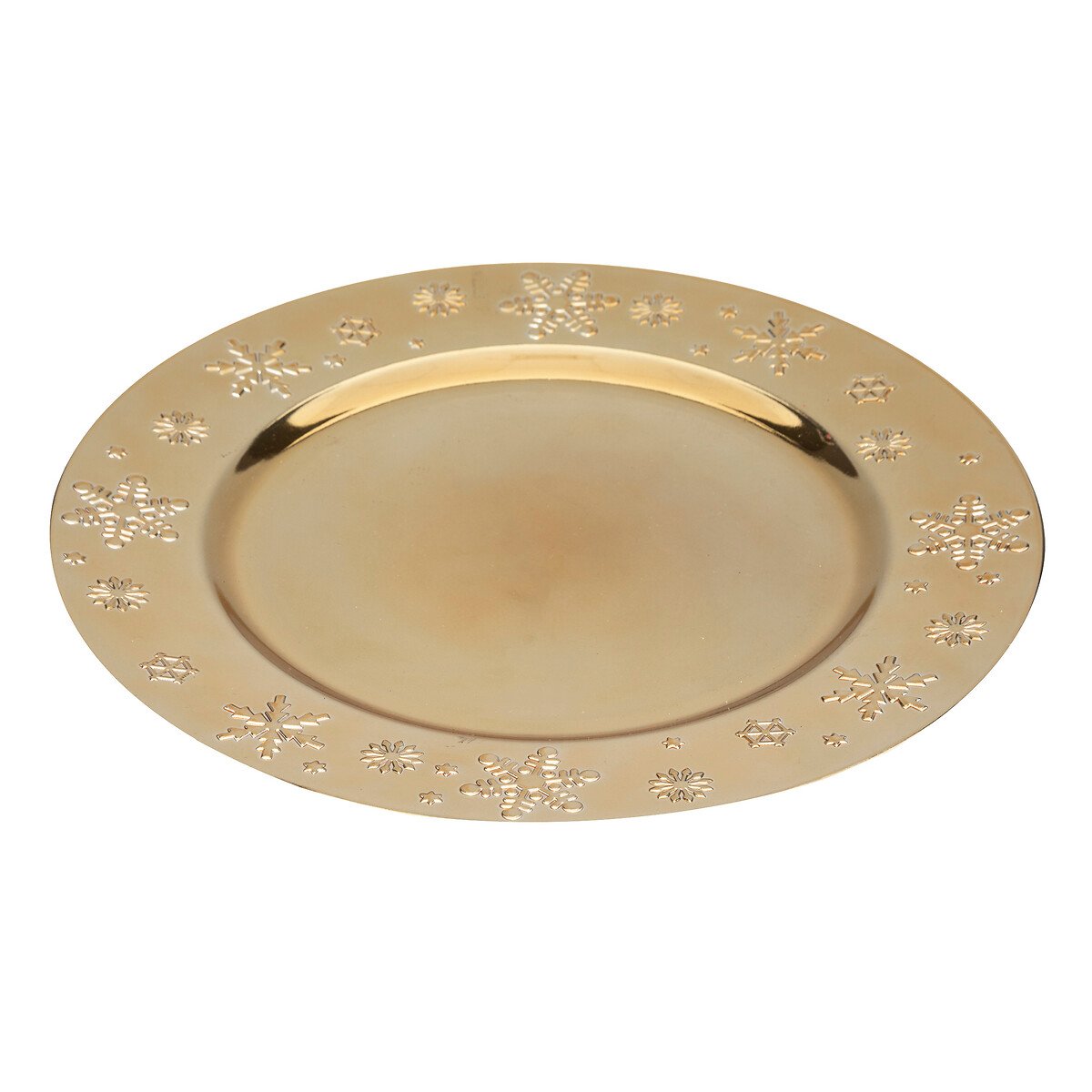 Prato marcador dourado com estrelas 33cm