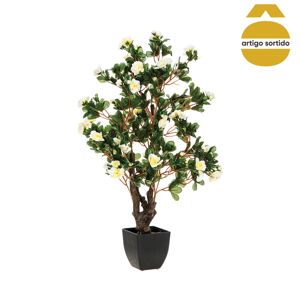 Planta az&aacute;lea artificial com vaso