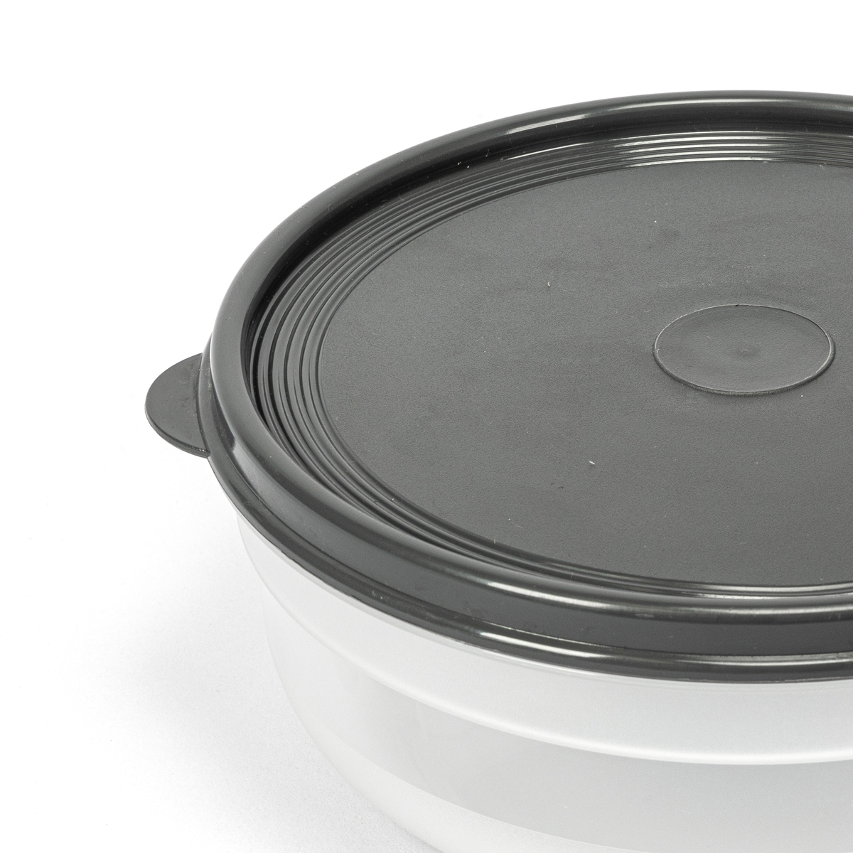 Caixa redonda com tampa cinza 1,3l