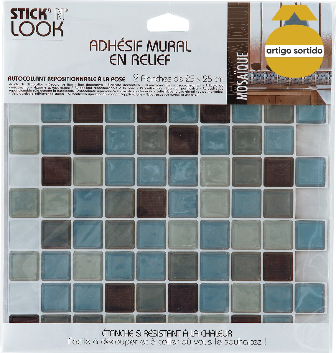 Sticker wc efeito mosaico 25x25cm