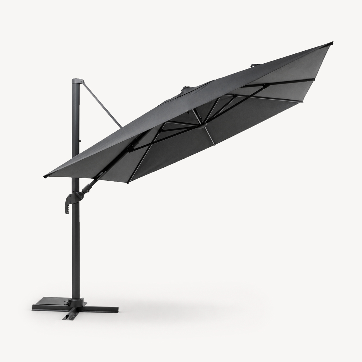 Guarda-sol MELHIA led cinza graphite e antracite 4x3m
