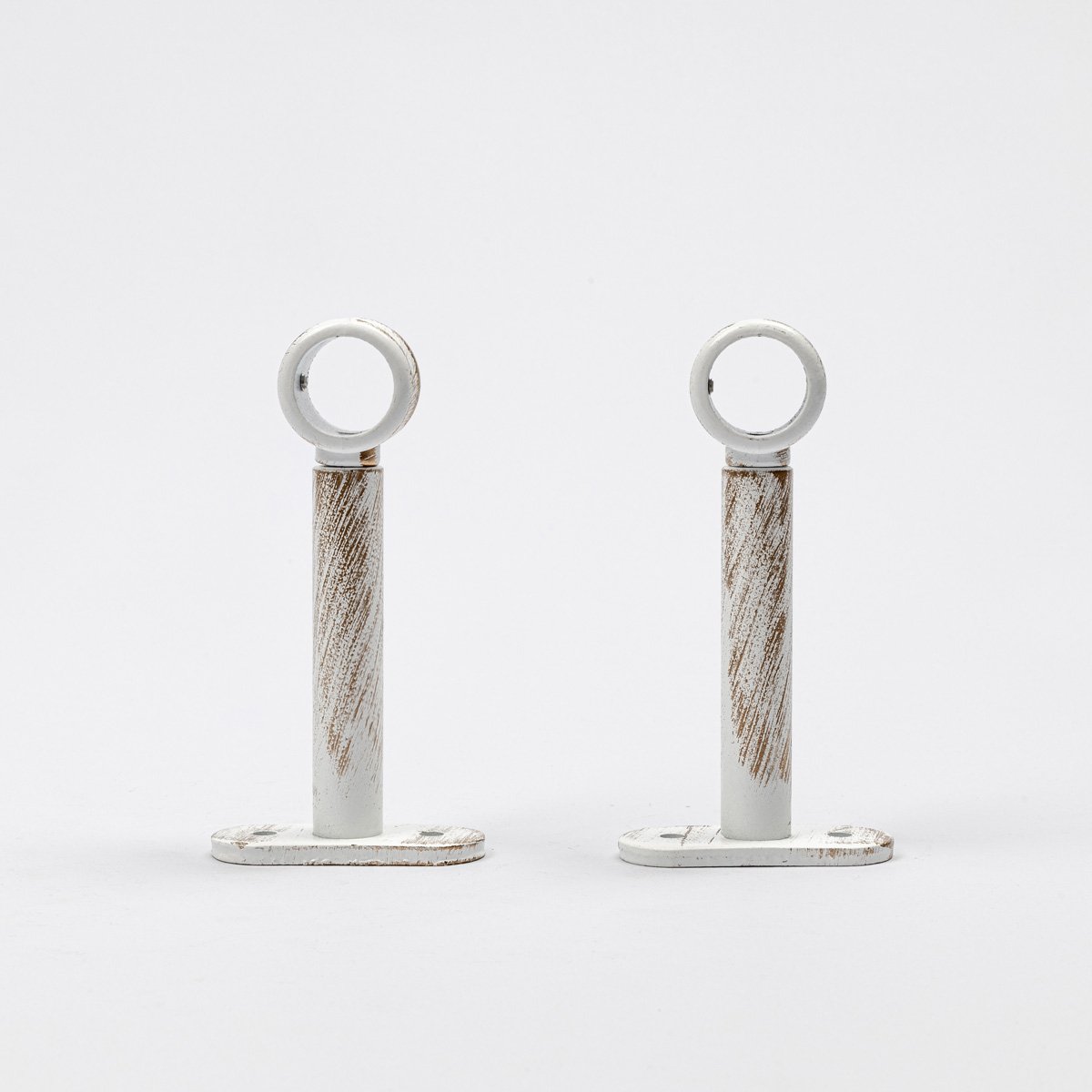 Conjunto 2 suportes branco/ouro 90mm