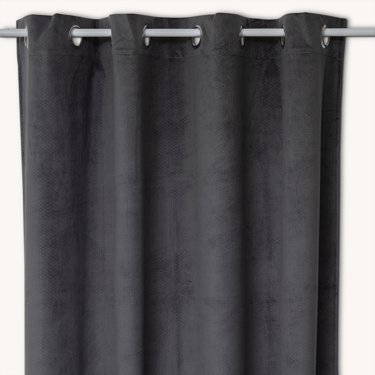 Cortina OTTO cinza escura em veludo 140x260cm