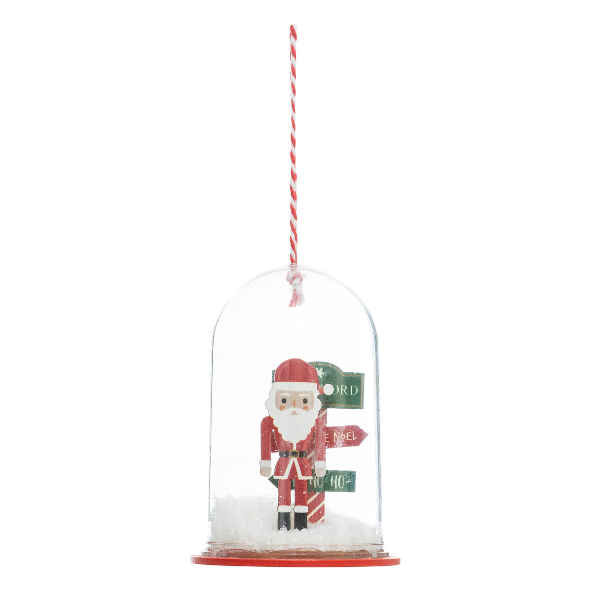 Pendurante em forma de c&uacute;pula com pai natal encapsulado 9cm
