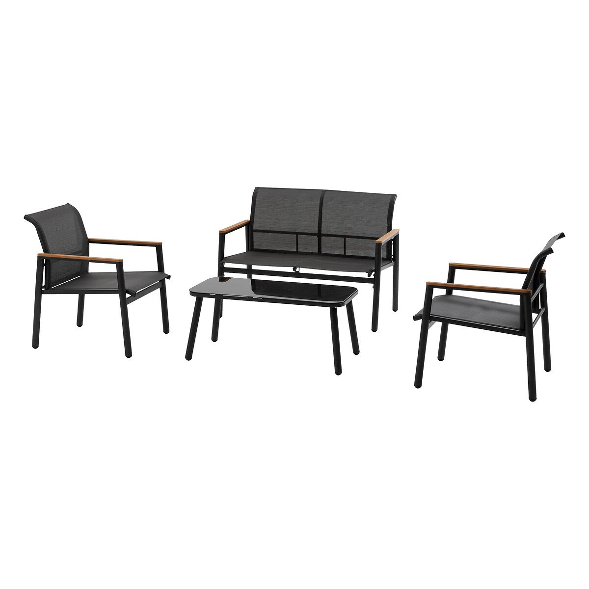 Conjunto de jardim RELAX 4 lugares cinza escuro