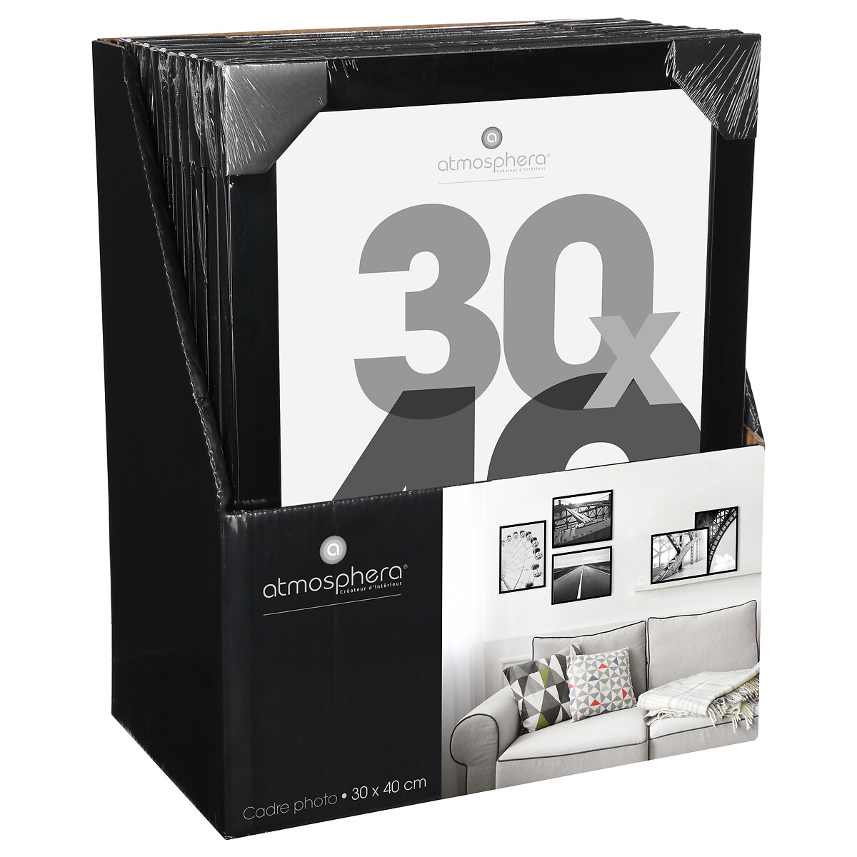 Moldura para fotos preta 30x40cm