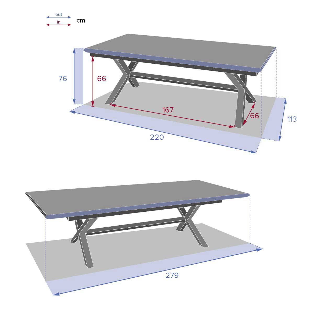 Mesa extens&iacute;vel AXIOME praline e honey 220-279cm