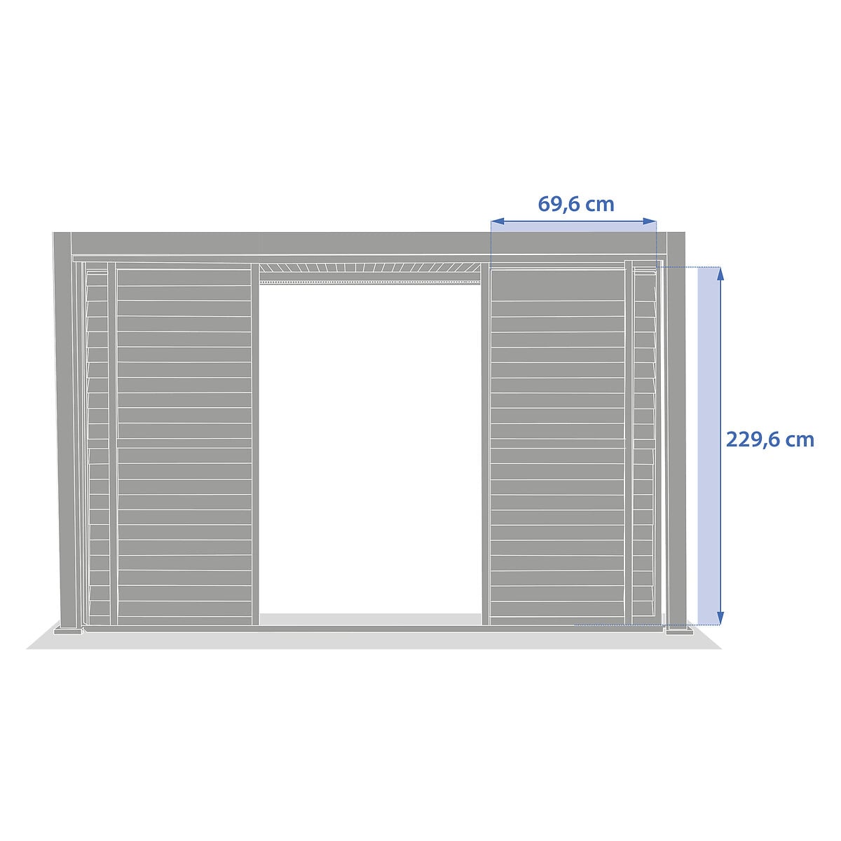 Persianas de correr brancas para p&eacute;rgola &Eacute;VORA 3m