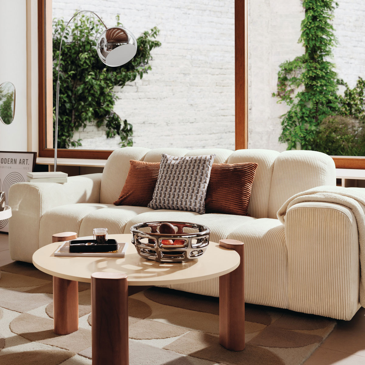 Sofá PALMA de marfim 212x97x76cm