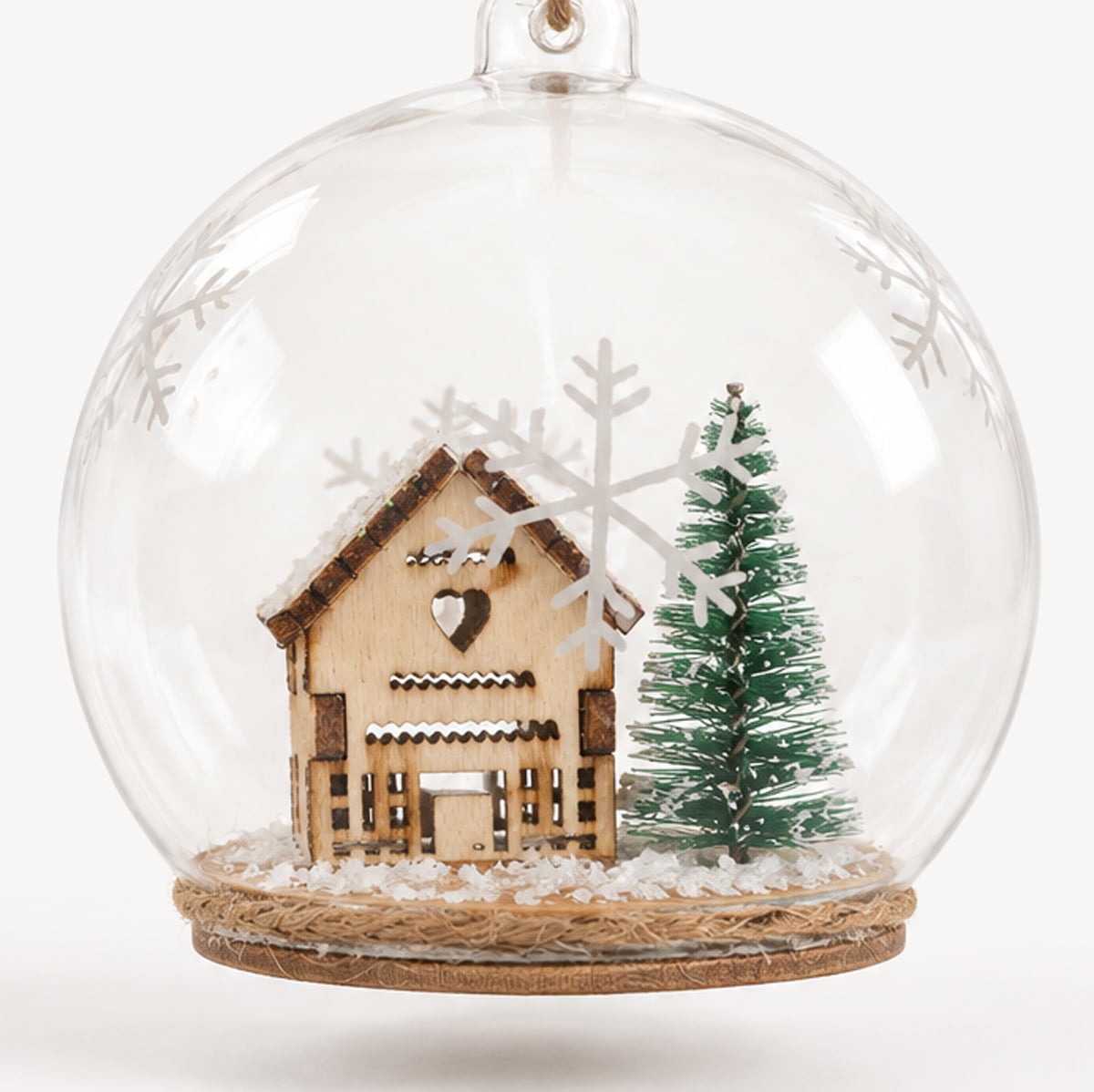 Bola de natal casinha/floco 8cm