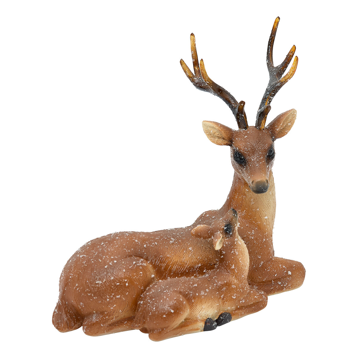 Figura rena com filhote 21cm