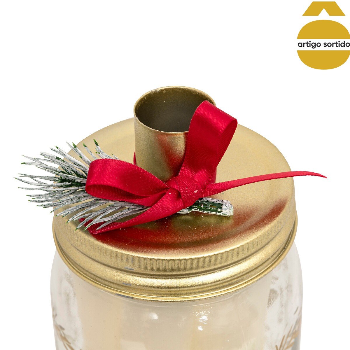 Frasco castiçal com conjunto de 5 velas