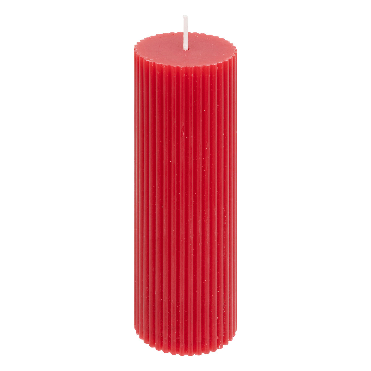 Vela PILAR demi estriada vermelha 14cm