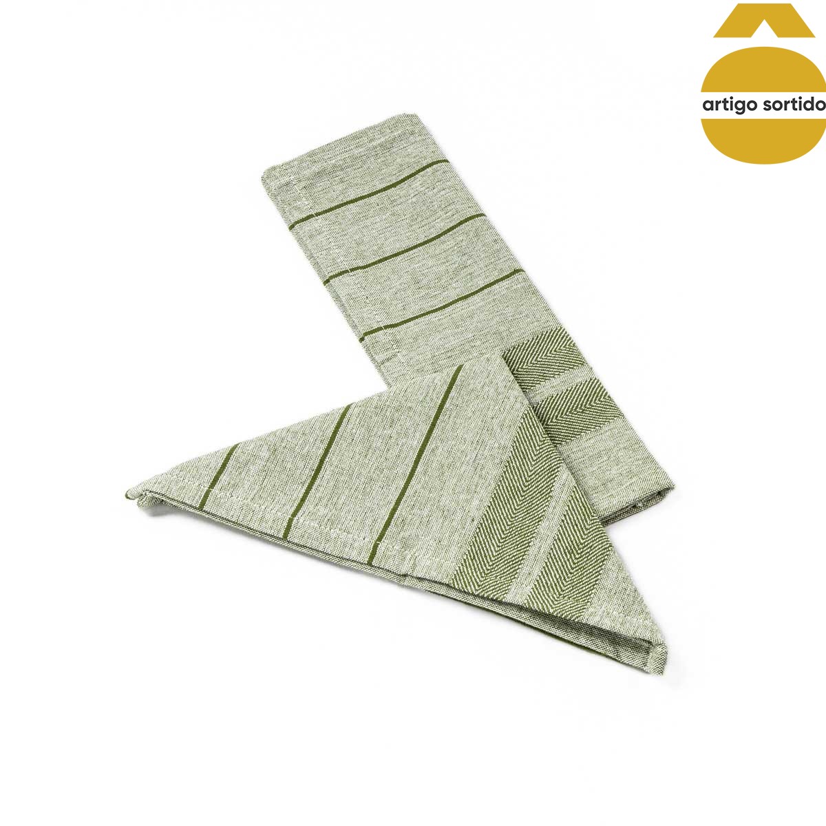 Conjunto de 2 guardanapos em algod&atilde;o reciclado