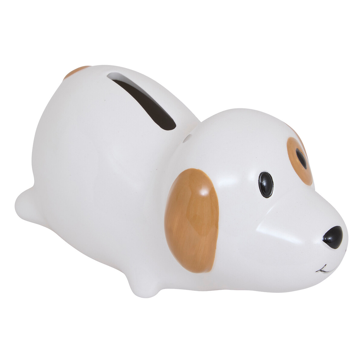 Mealheiro c&atilde;o branco e castanho 7cm