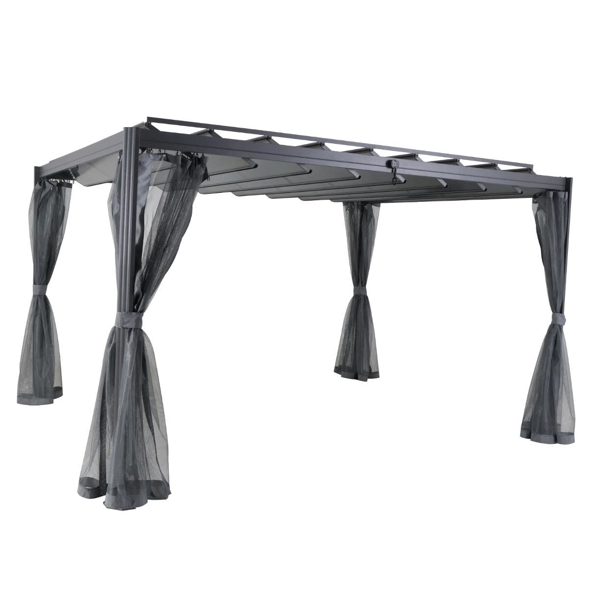 P&eacute;rgola BELIZE LATTES cinza graphite 3x3,8m