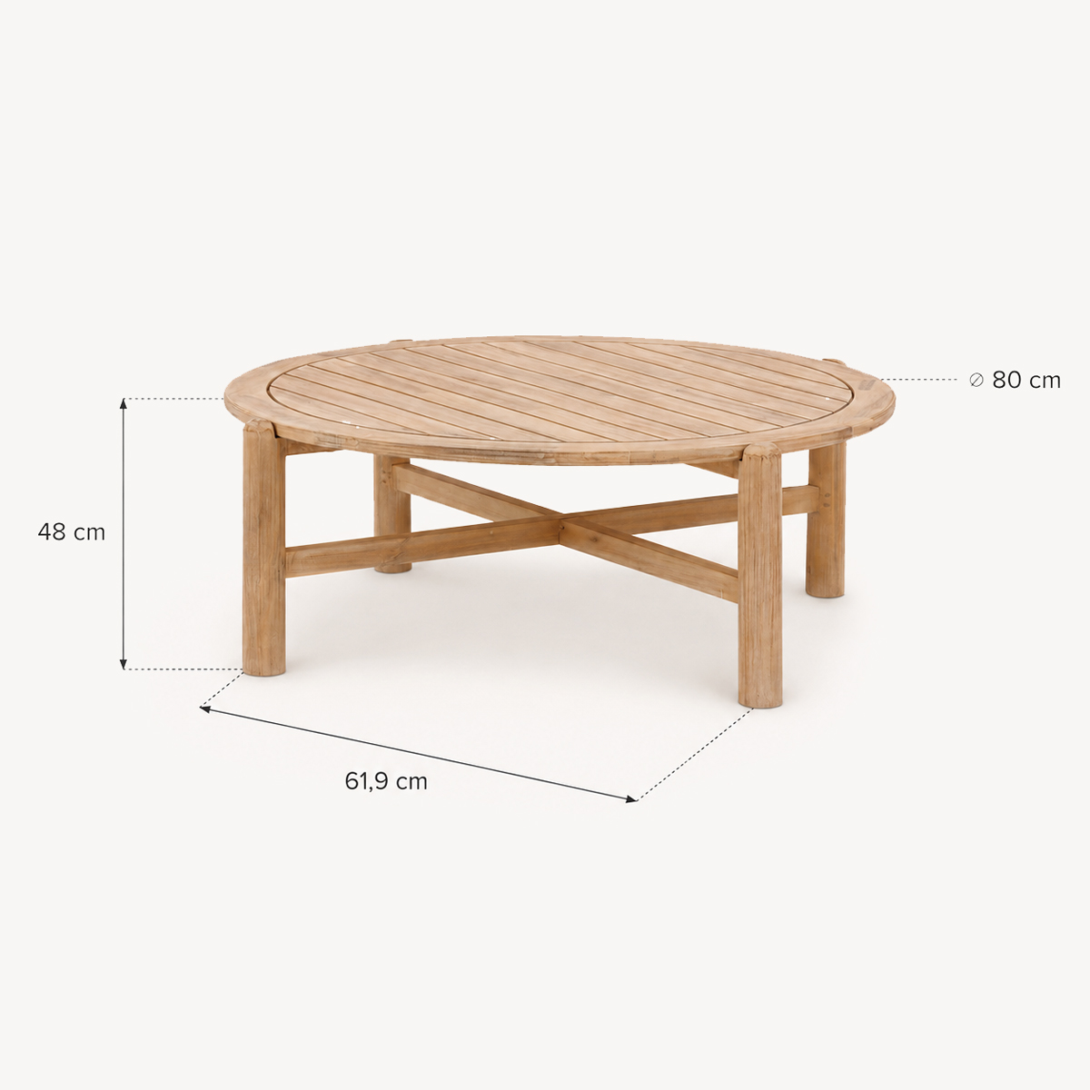 Mesa baixa DEONA em madeira ac&aacute;cia