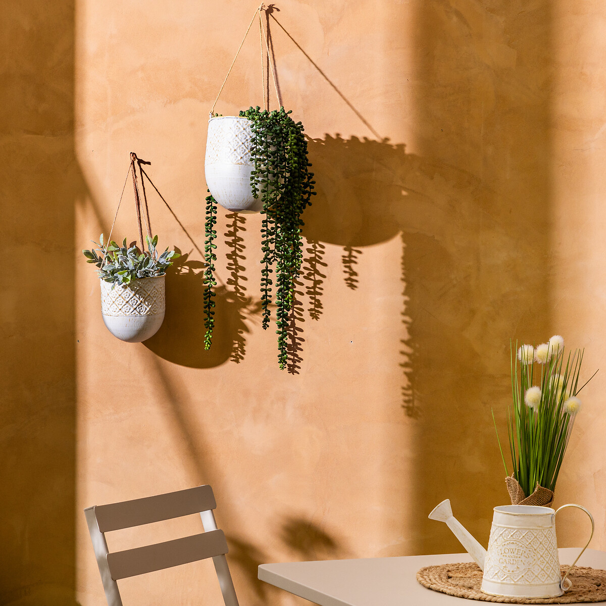 Vaso suspenso TINO em metal branco 36cm