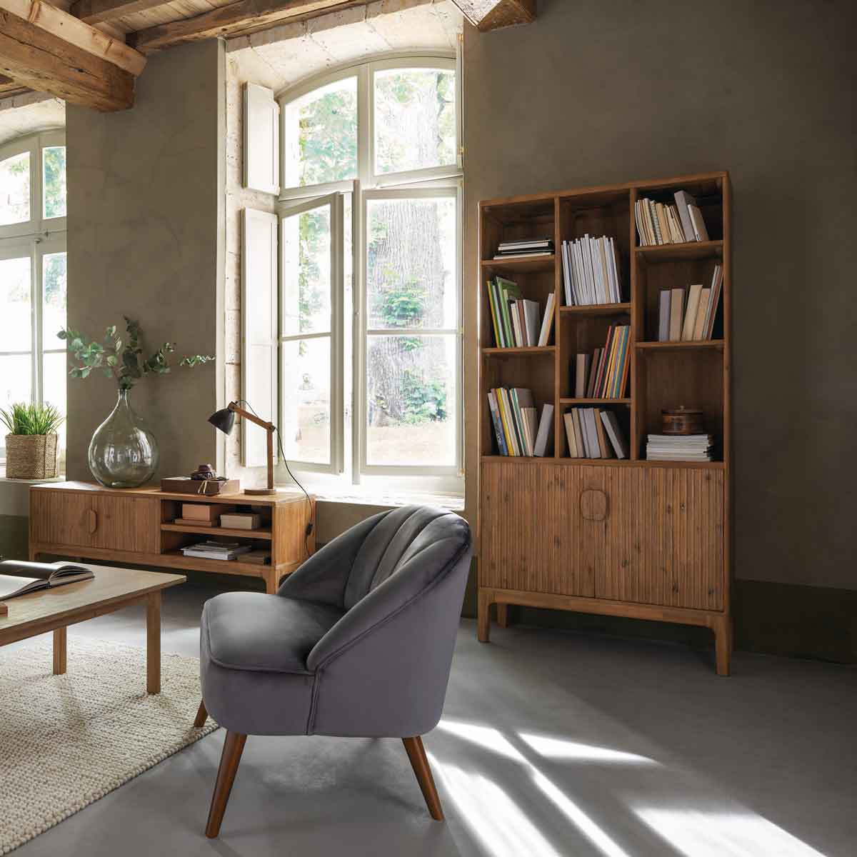 Estante SABOR castanho em mdf com 2 portas 190cm