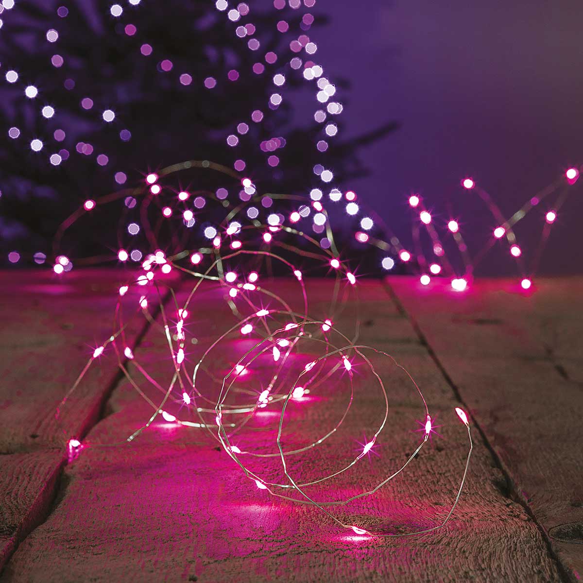 S&eacute;rie luminosa de natal rosa fixo 40 leds 3,9m
