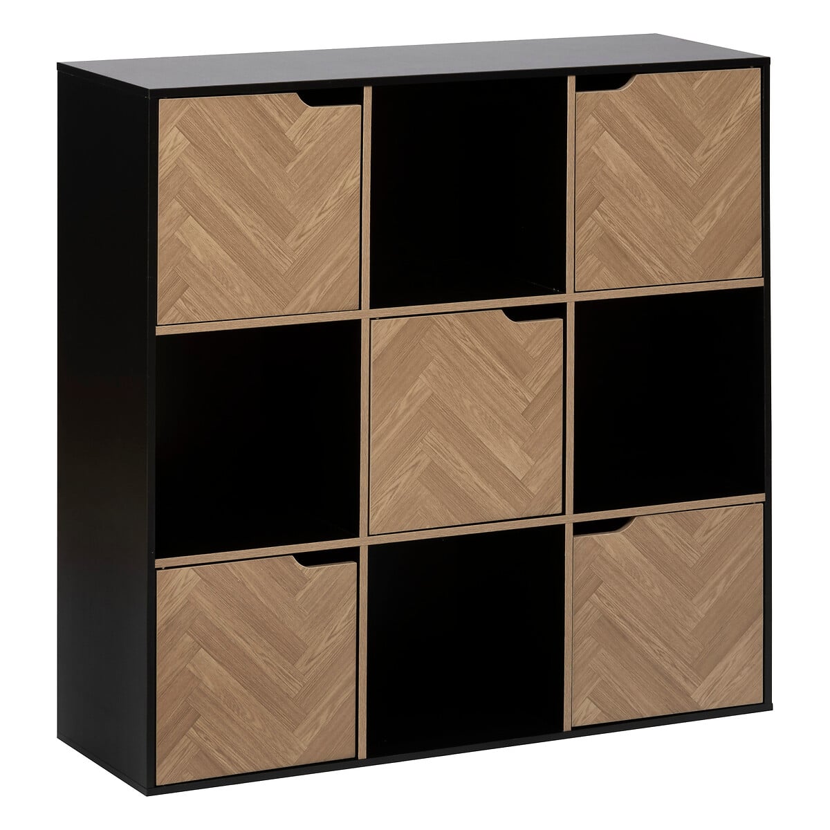 Estante mix CHEVRONS preto com 9 m&oacute;dulos