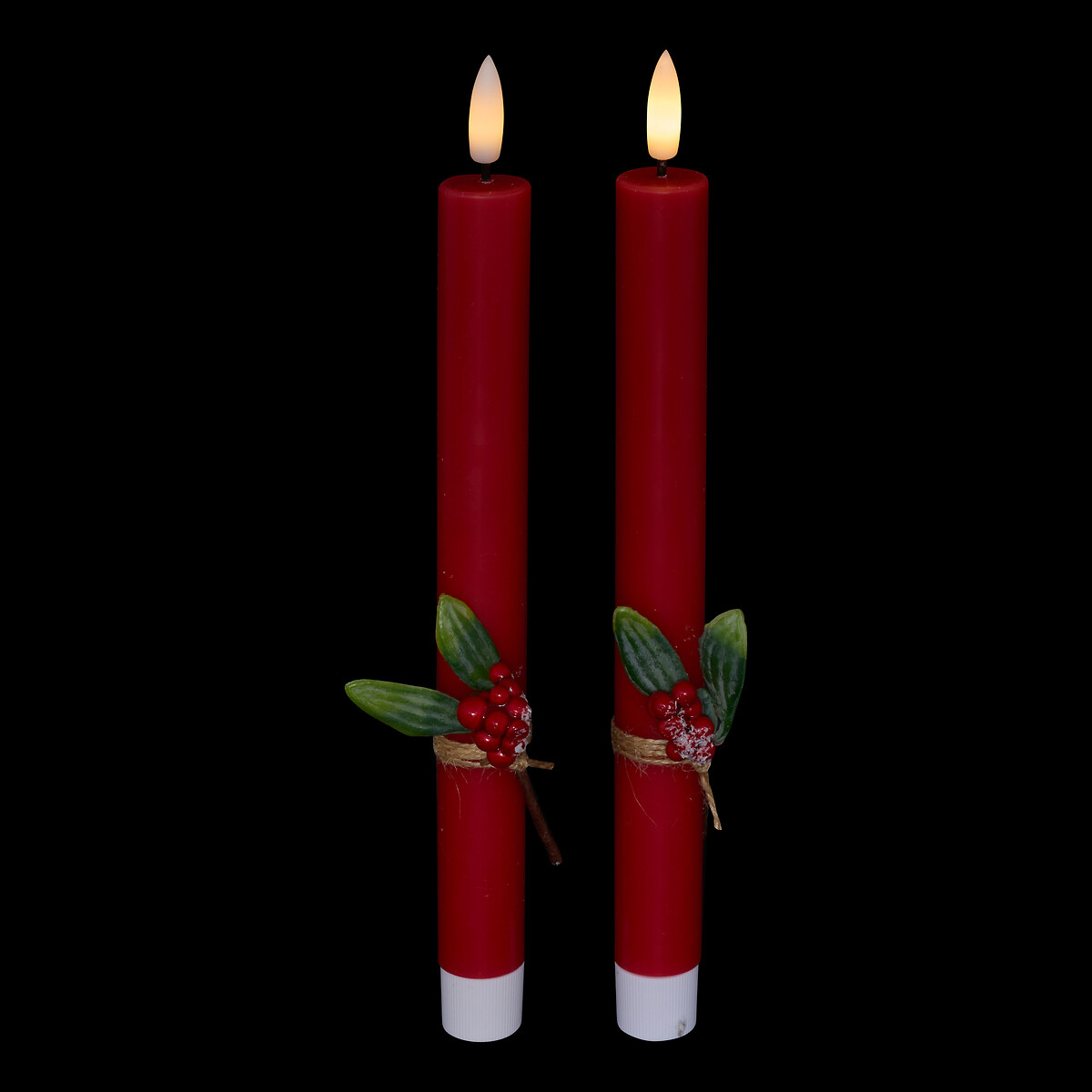 Conj. de 2 velas vermelho com led