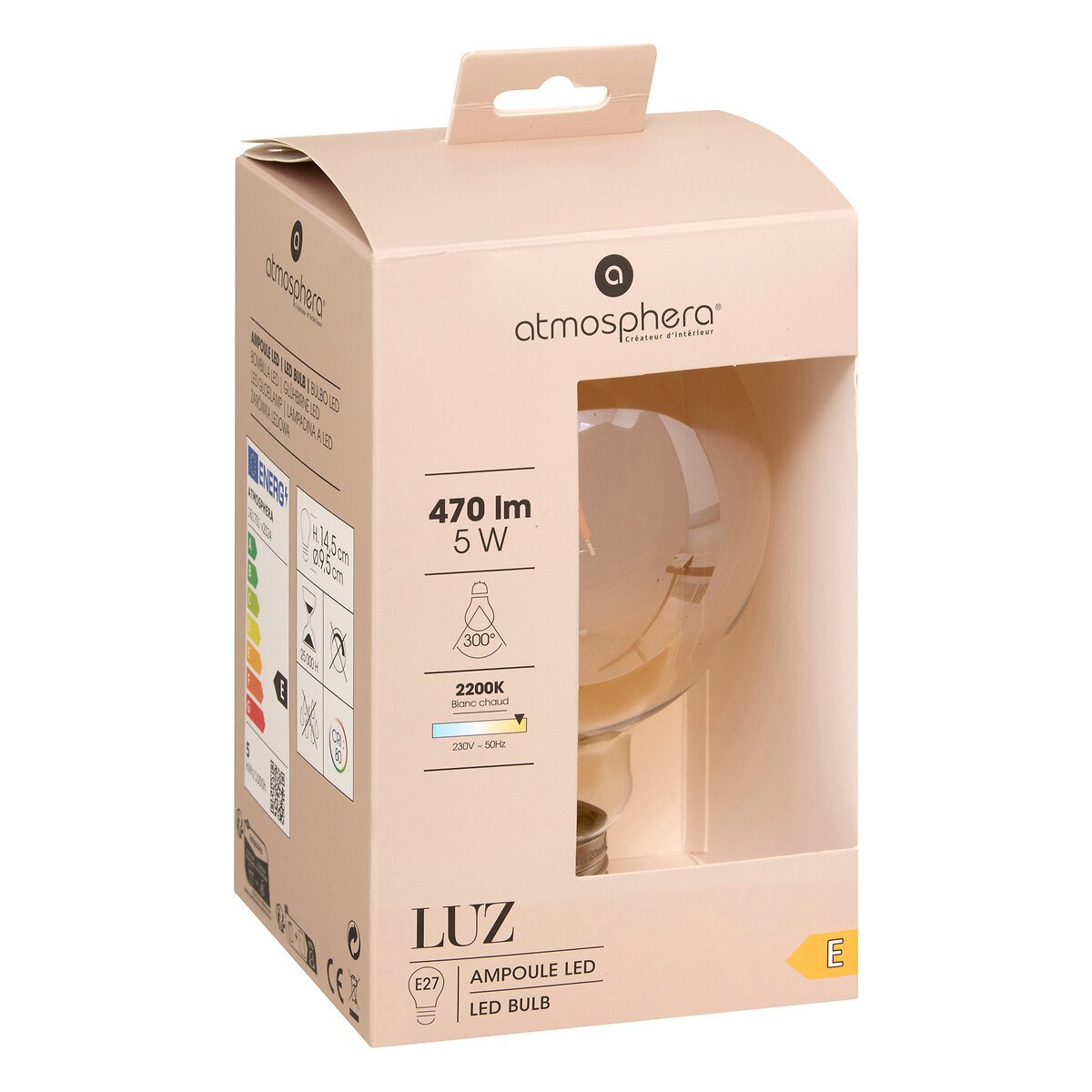 Lâmpada VINTAGE ambar globo led g95 2w e27