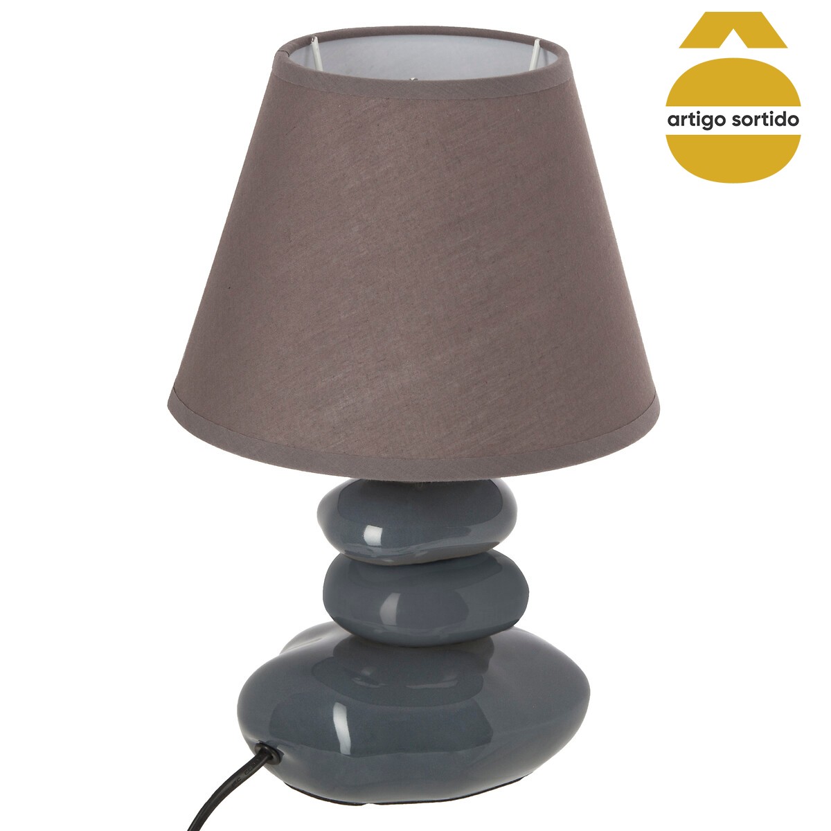 Candeeiro de mesa LENY com 4 pedras em cer&acirc;mica