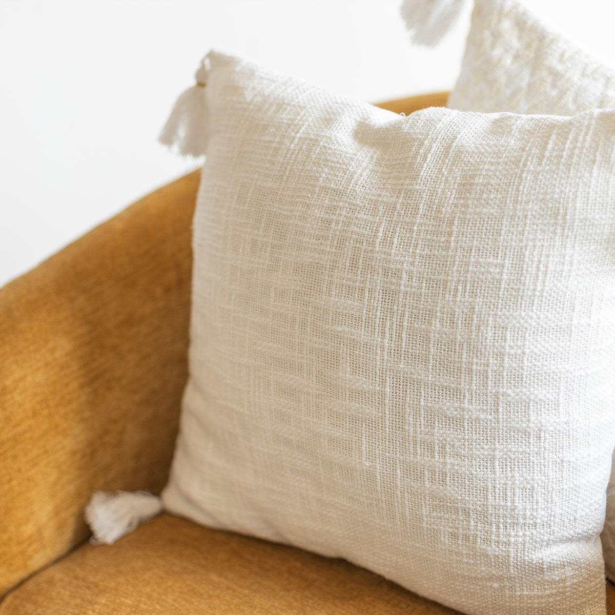 Capa para almofada SLUB branca 40x40cm