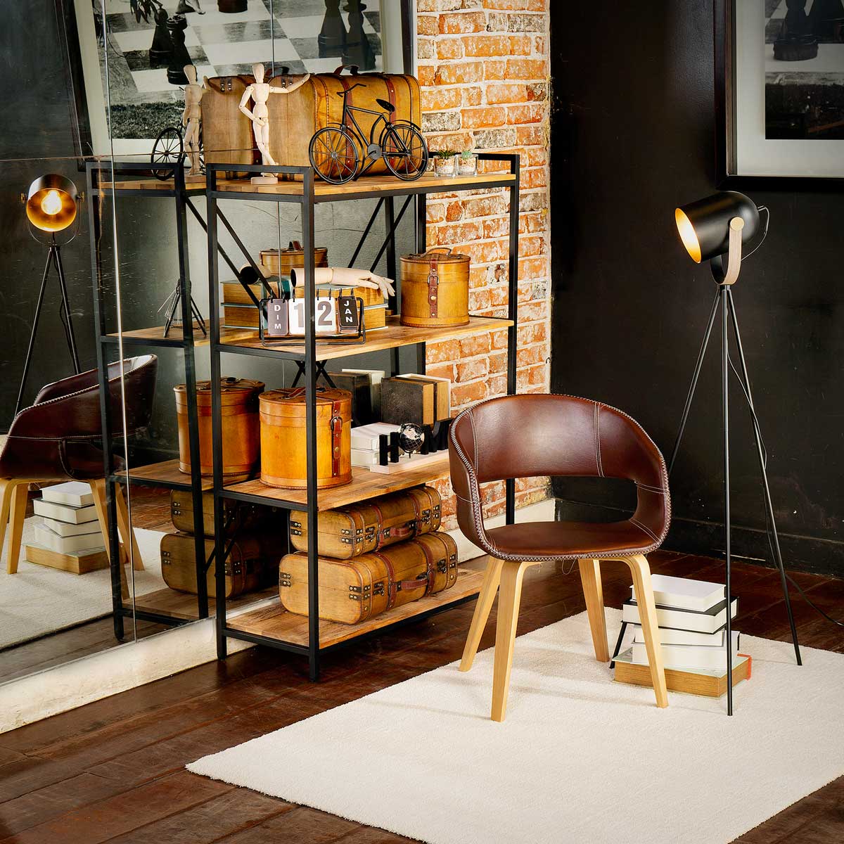 Mala castanha decorativa em madeira 19x45cm