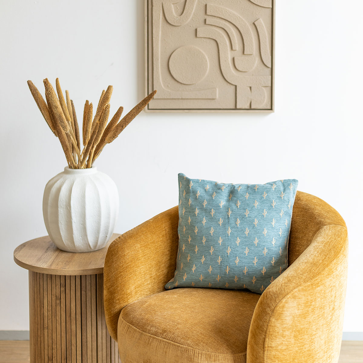 Capa para almofada CHEN azul cacto 40x40cm