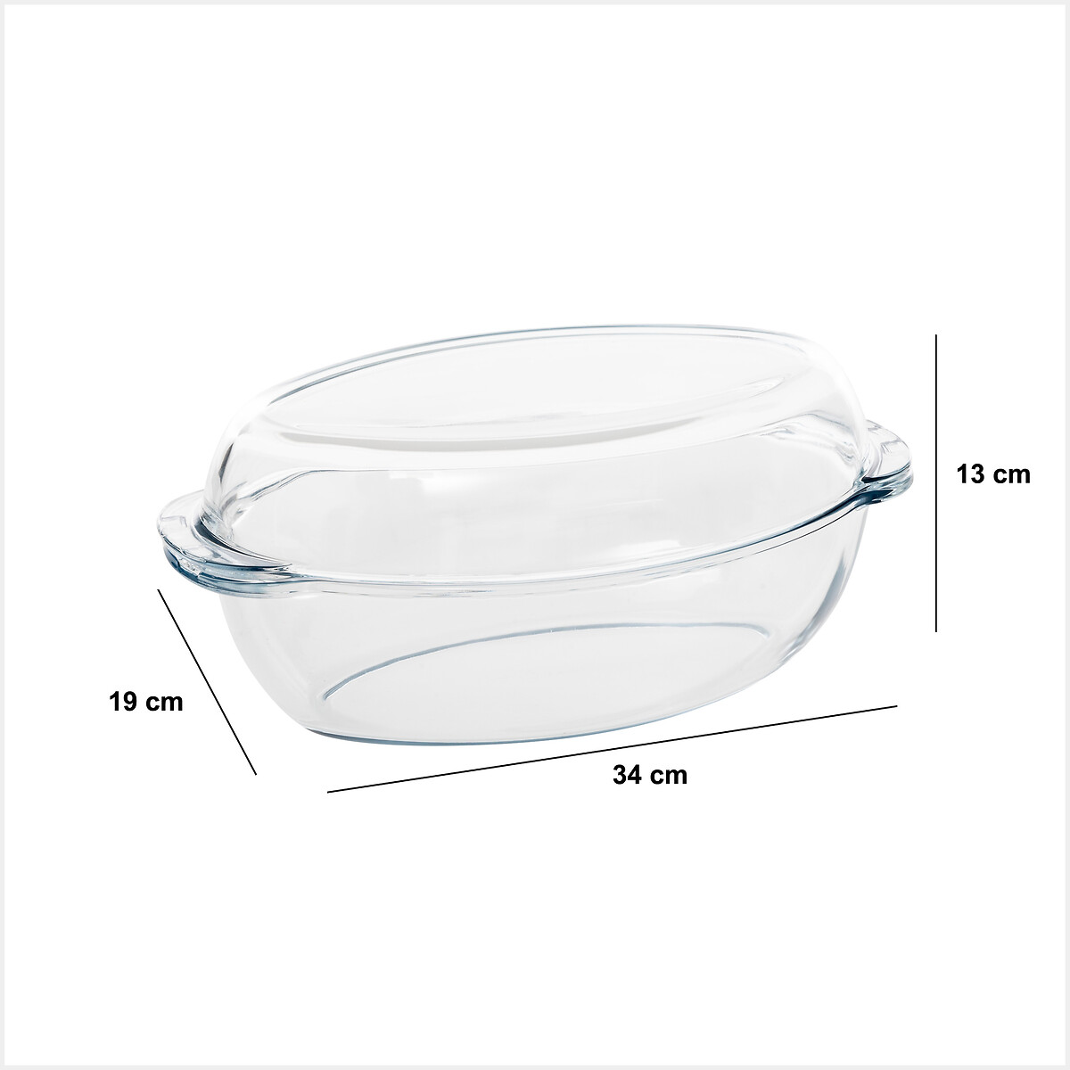 Assadeira oval transparente 34cm