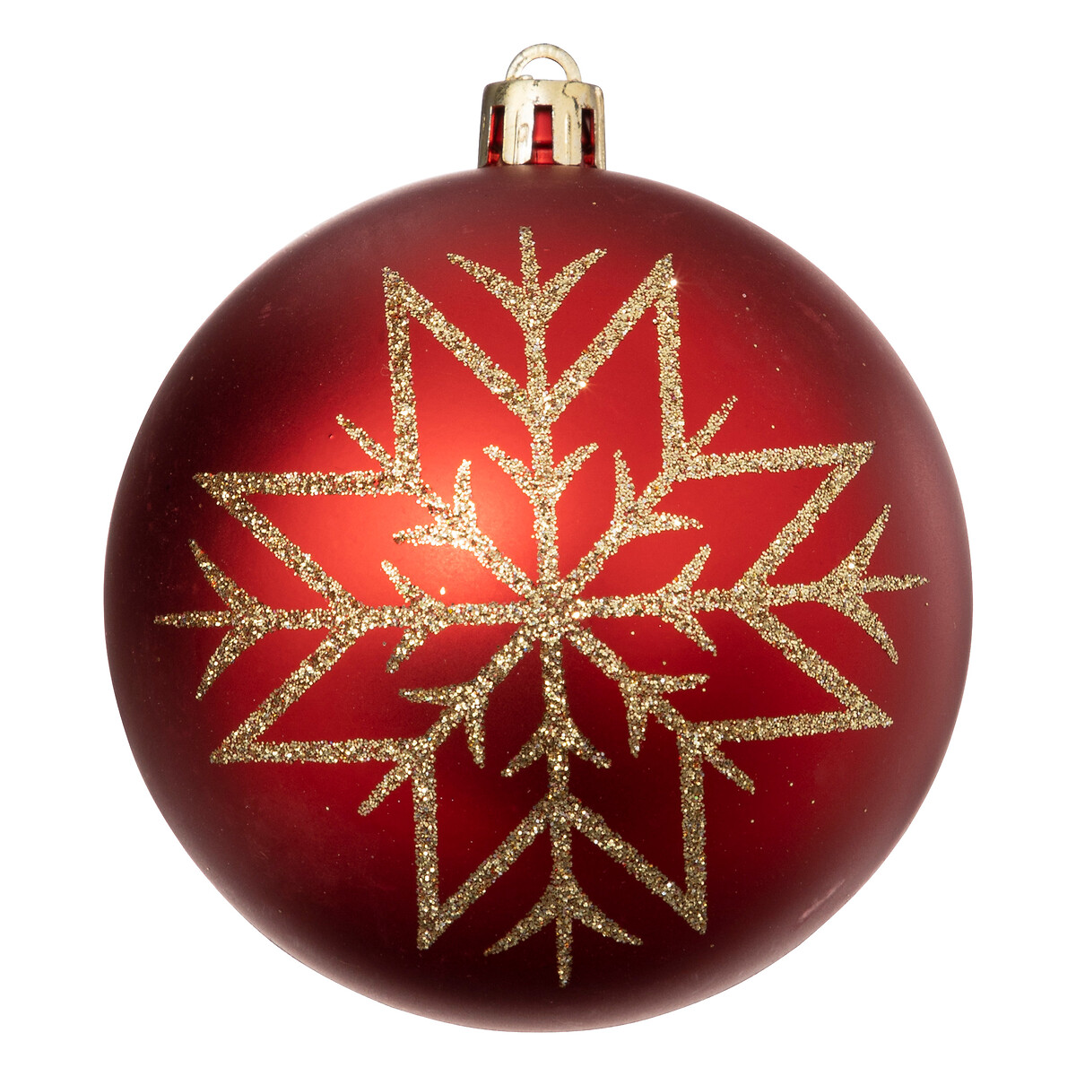 Conjunto de 8 bolas de natal vermelho e dourado 8cm