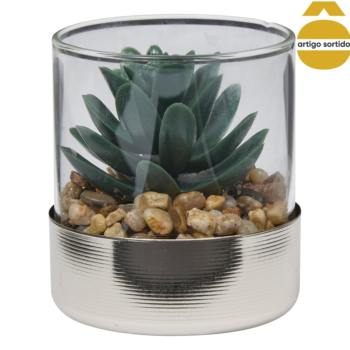 Vaso com planta artificial verde