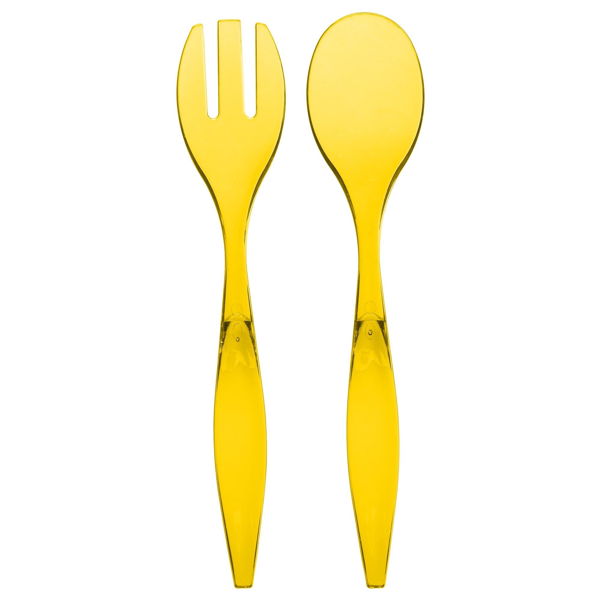 Conjunto de 2 talheres amarelo para salada