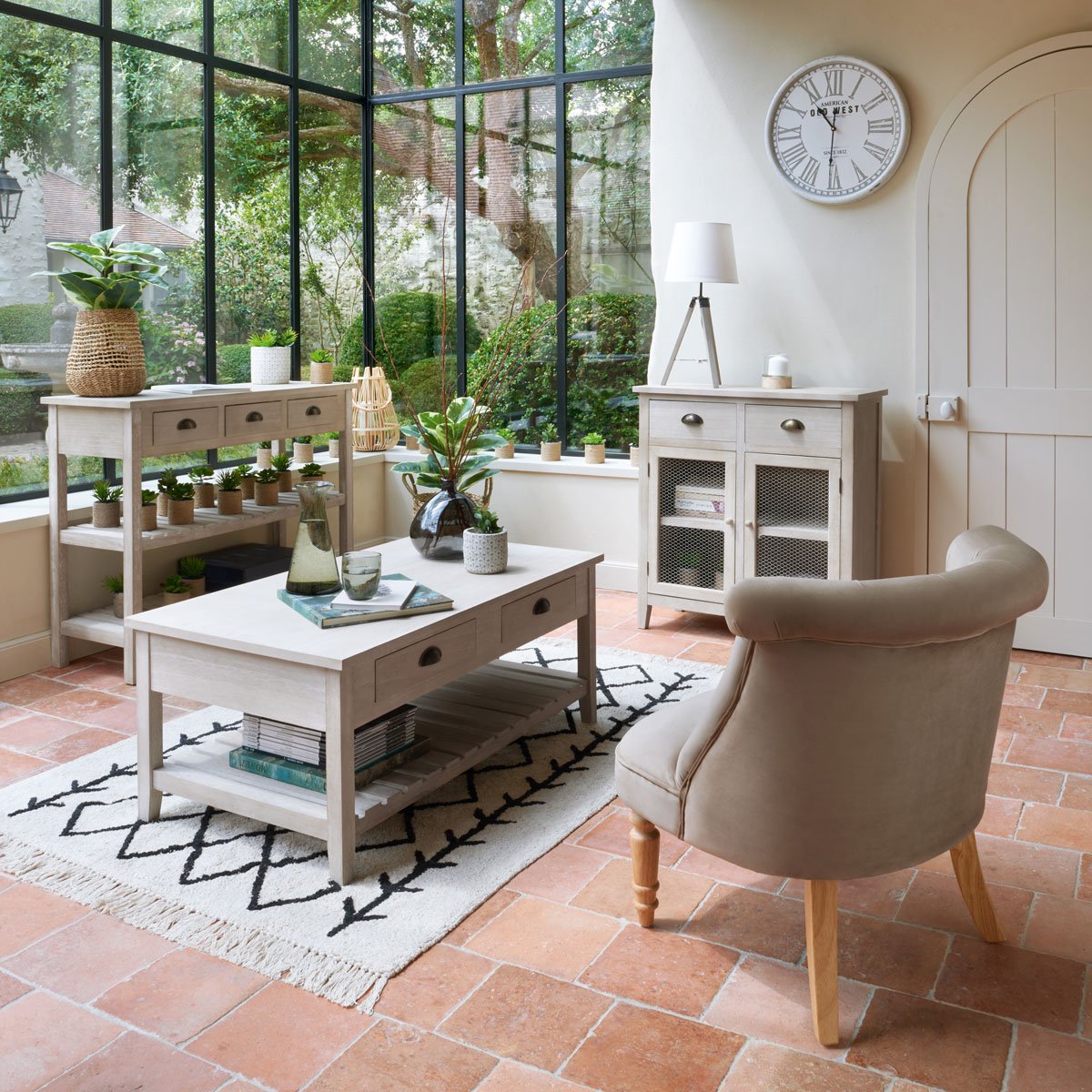 Poltrona SIXTINE bege em veludo