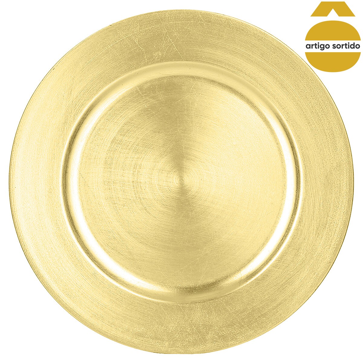 Prato marcador dourado 33cm,  Prato marcador dourado 33cm