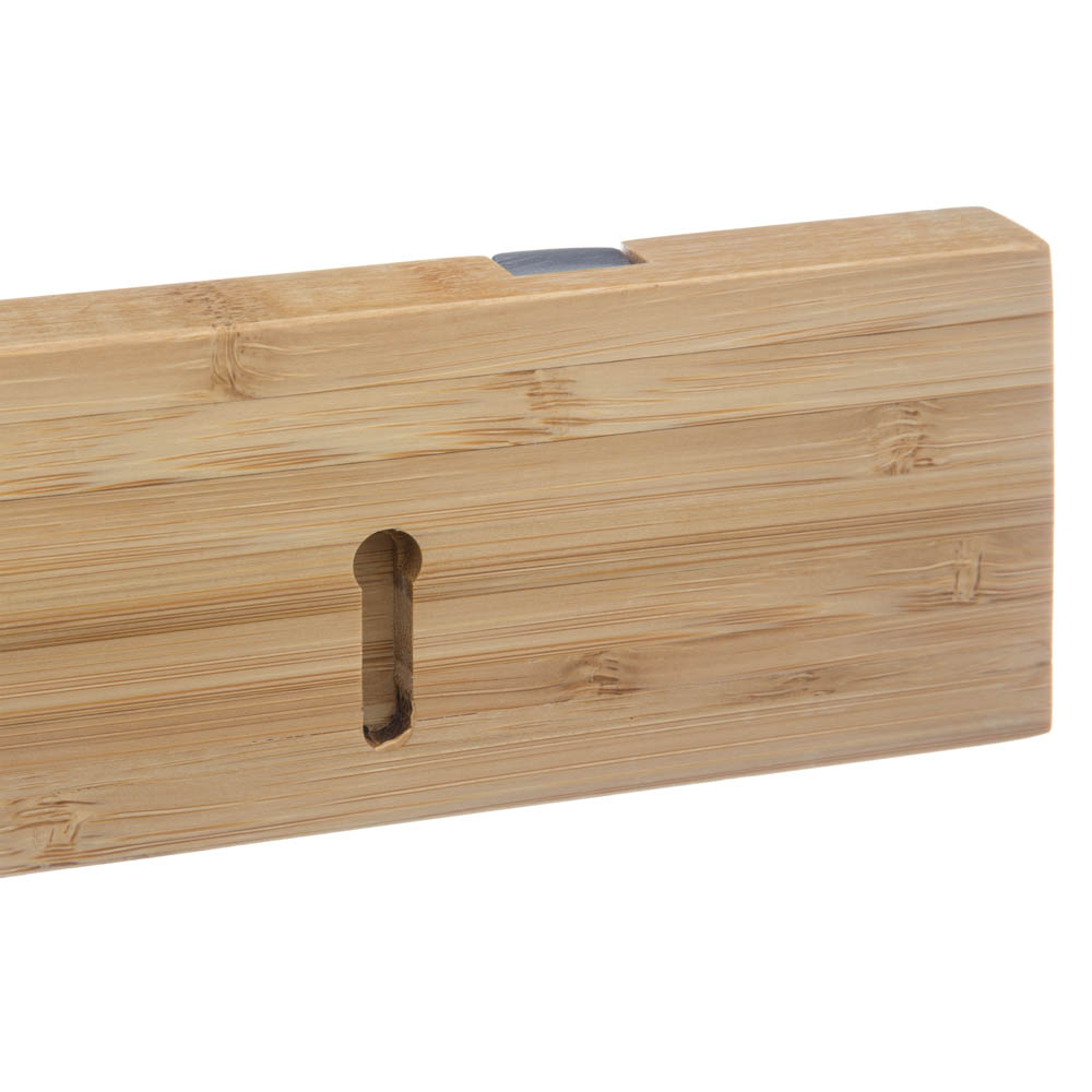 Cabide branco em bambu com 4 ganchos