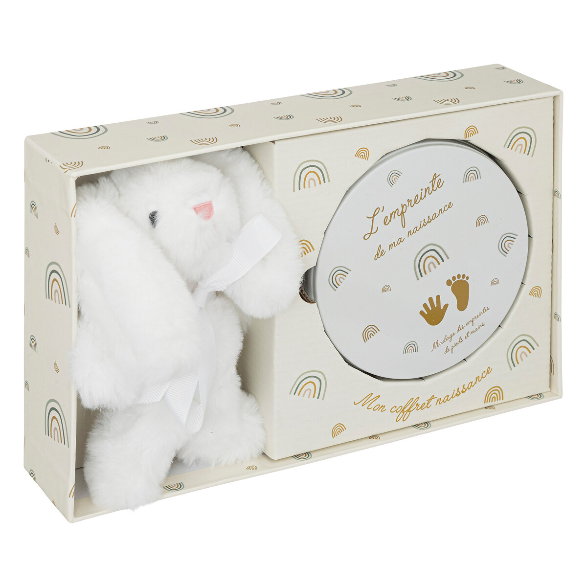 Kit de impress&atilde;o com peluche branco