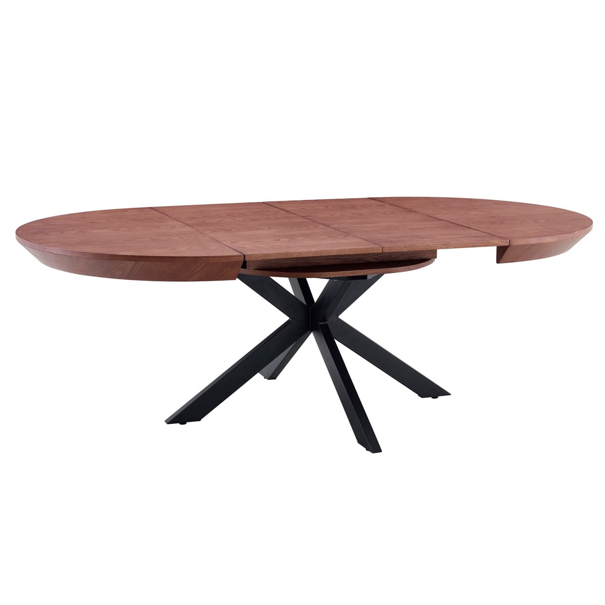 Mesa de jantar DOMME castanha em mdf e metal