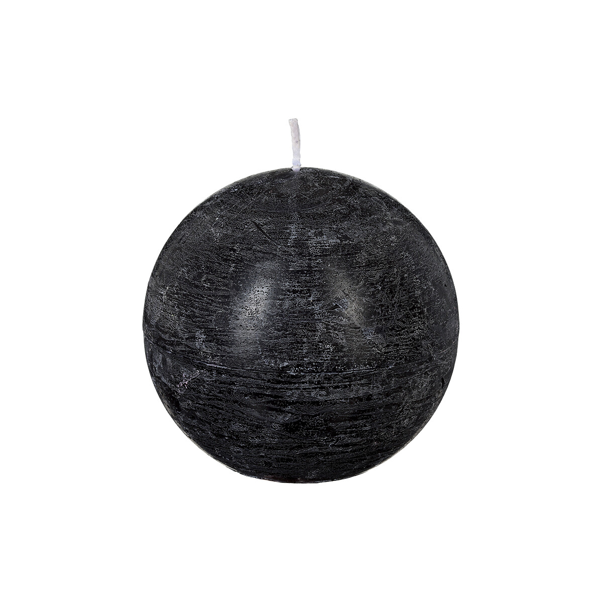 Vela Bola R&uacute;stica Preta 10cm