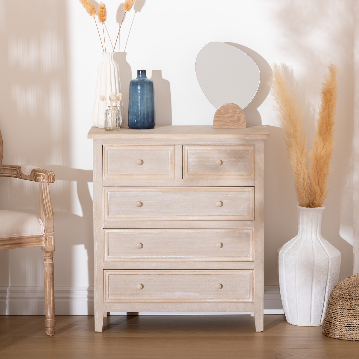 C&oacute;moda com 5 gavetas CHARME cinza